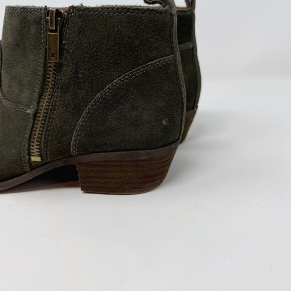 Lucky Brand Womens 7 Green Suede Leather LK Benniee Ankle Booties Block Heel - Picture 7 of 12